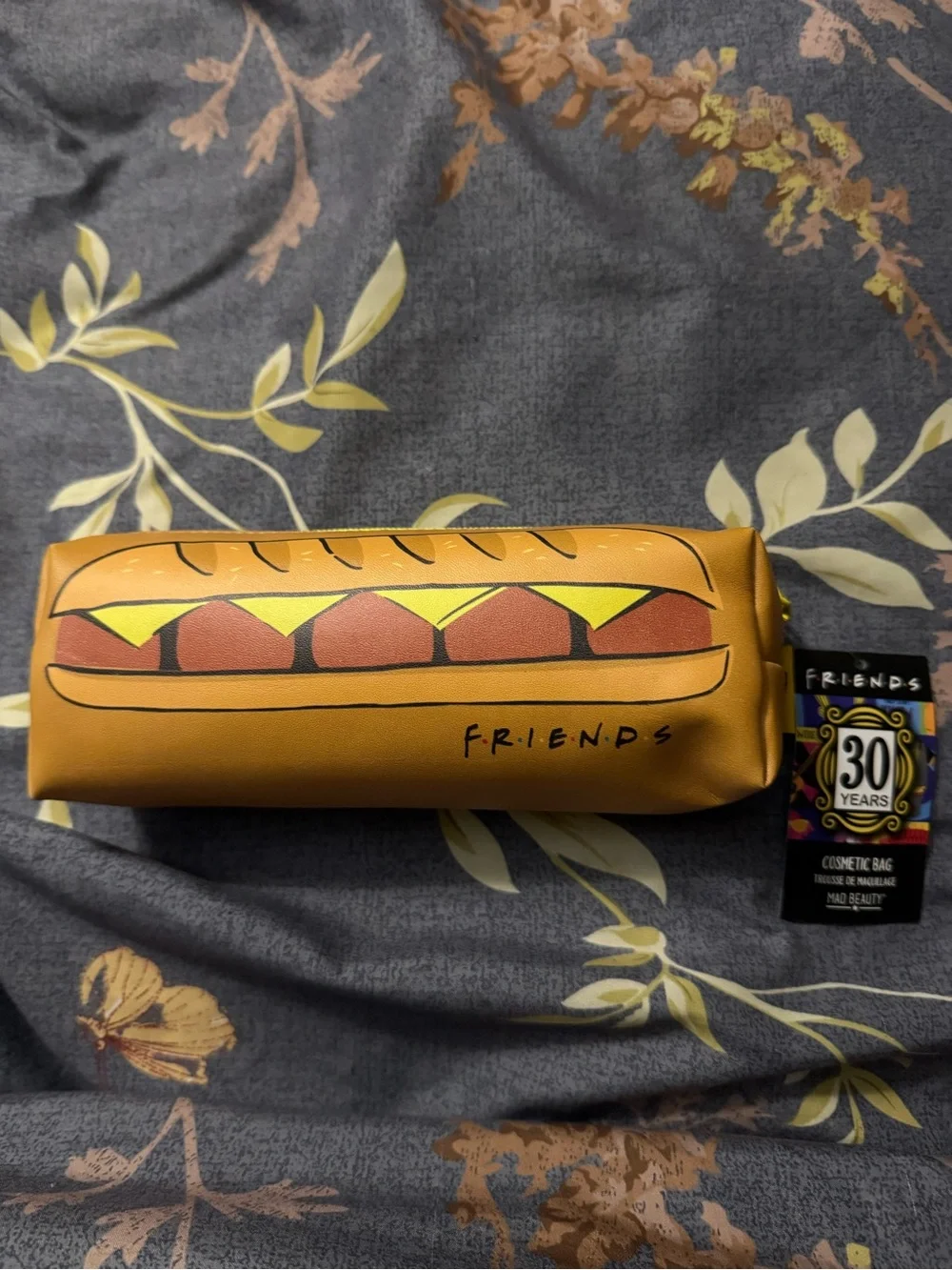 FRIENDS Mustard Hot Dog Cosmetic Bag